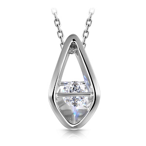 Колье из белого золота с бриллиантами, плетение якорное