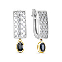 Серьги с английским замком из белого золота с бриллиантами