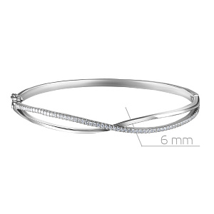 Браслет декоративный из серебра с фианитом