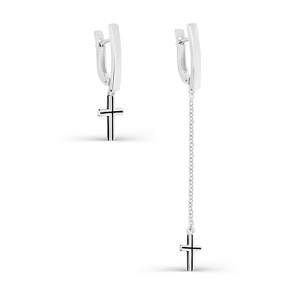 Серьги с английским замком из серебра