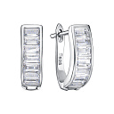 Серьги с английским замком из серебра с фианитами