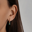 Серьги с английским замком из желтого золота