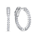 Серьги с английским замком из серебра с фианитами