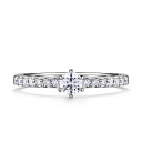 Кольцо помолвочное из белого золота с бриллиантами