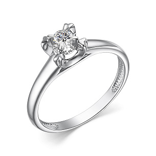 Кольцо из белого золота с бриллиантом