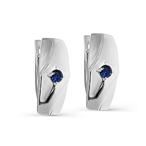 Серьги с английским замком из серебра с фианитами