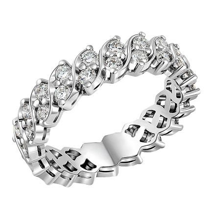 Кольцо из белого золота с бриллиантами