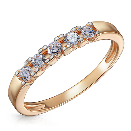 Кольцо из красного золота с бриллиантами