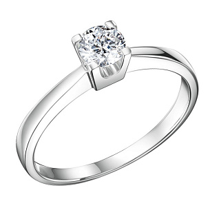 Кольцо из белого золота с бриллиантом