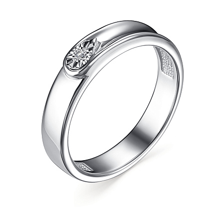 Кольцо из серебра с бриллиантом