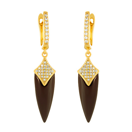 Серьги с английским замком из серебра с керамикой