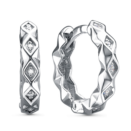 Серьги из серебра с фианитами