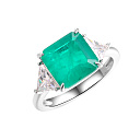 Кольцо из серебра с ситалом, фианитами