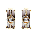 Серьги с английским замком из серебра с керамикой