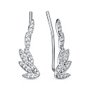 Серьги с английским замком из серебра с фианитом