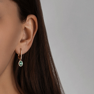 Серьги с английским замком из желтого золота