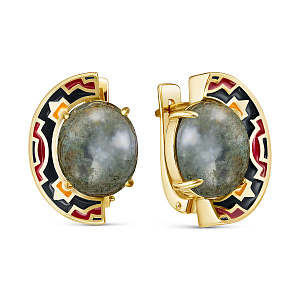 Серьги с английским замком из серебра с агатами