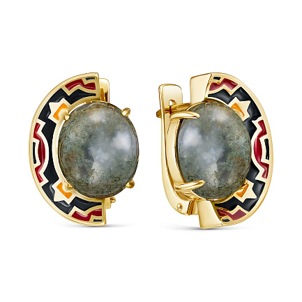 Серьги с английским замком из серебра с агатами