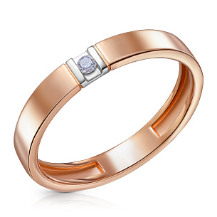 Кольцо обручальное из красного золота