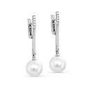 Серьги с английским замком из белого золота с бриллиантами