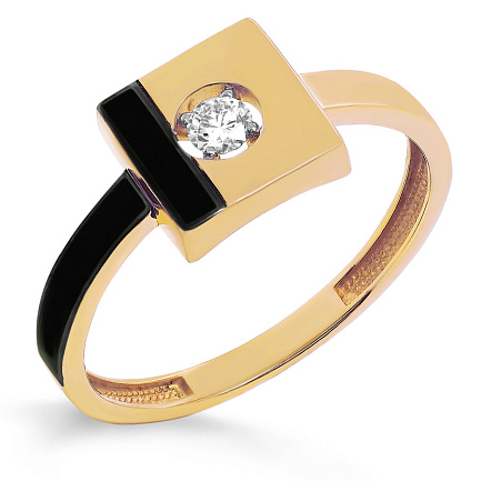 Кольцо из желтого золота с бриллиантом