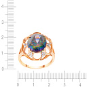 Кольцо из красного золота с бриллиантами, топазом