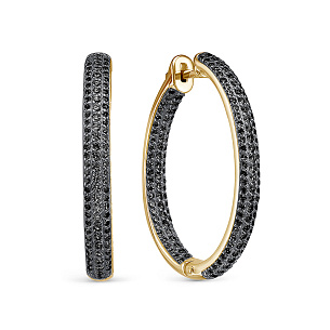 Серьги из желтого золота с бриллиантом