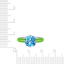 Кольцо из серебра с топазом, эмалью