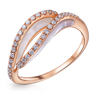 Кольцо из красного золота с перламутром