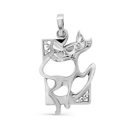 Подвеска из серебра с фианитами