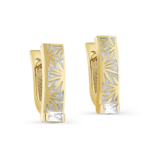 Серьги с английским замком из серебра с фианитом