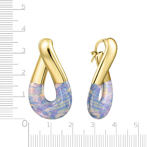 Серьги из серебра с позолотой, эмалью