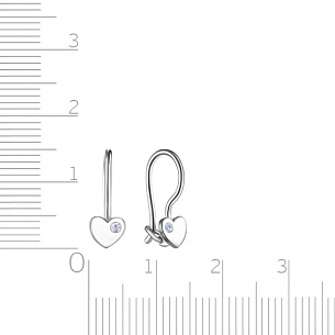 Серьги с французским замком из серебра с фианитом