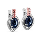 Серьги с английским замком из белого золота с бриллиантами