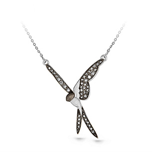 Колье из белого золота с бриллиантом