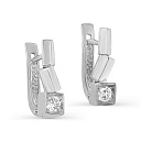 Серьги с английским замком из белого золота с бриллиантами