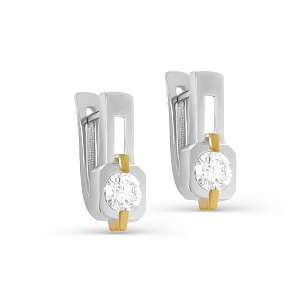 Серьги с английским замком из серебра