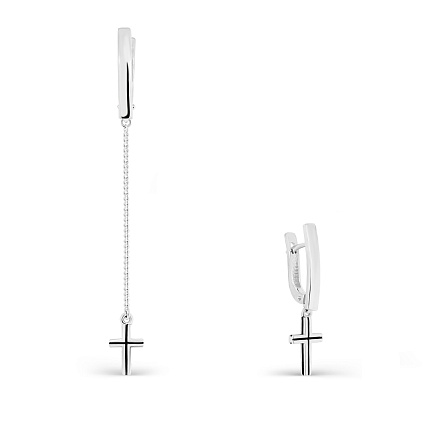 Серьги с английским замком из серебра