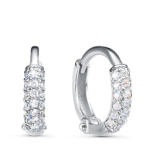 Серьги из серебра с фианитом