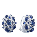 Серьги из белого золота с бриллиантами, сапфирами