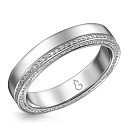 Кольцо обручальное из белого золота с бриллиантами