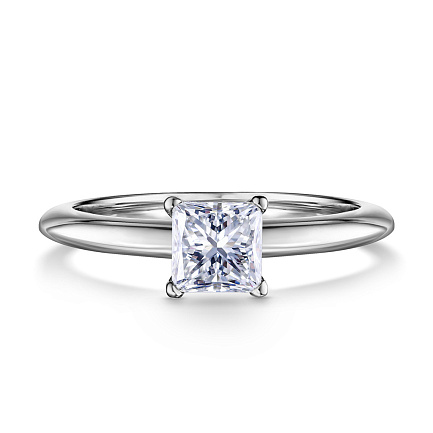 Кольцо из белого золота с бриллиантом