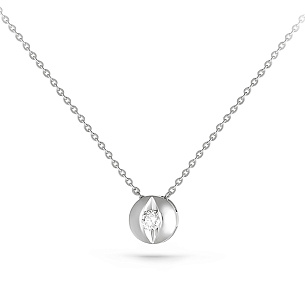 Колье из белого золота с бриллиантом