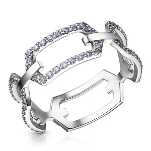 Кольцо из белого золота с бриллиантами