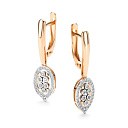 Серьги с английским замком из красного золота с бриллиантами