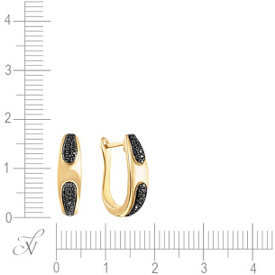 Серьги с английским замком из желтого золота с бриллиантом