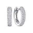 Серьги с английским замком из серебра с фианитами