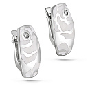 Серьги с английским замком из белого золота с бриллиантами