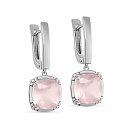 Серьги с английским замком из белого золота с бриллиантами