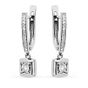 Серьги с английским замком из белого золота с бриллиантами